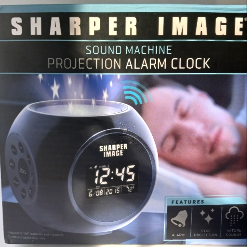 SHARPER IMAGE SOUND PROJECTION ALARM CLOCK